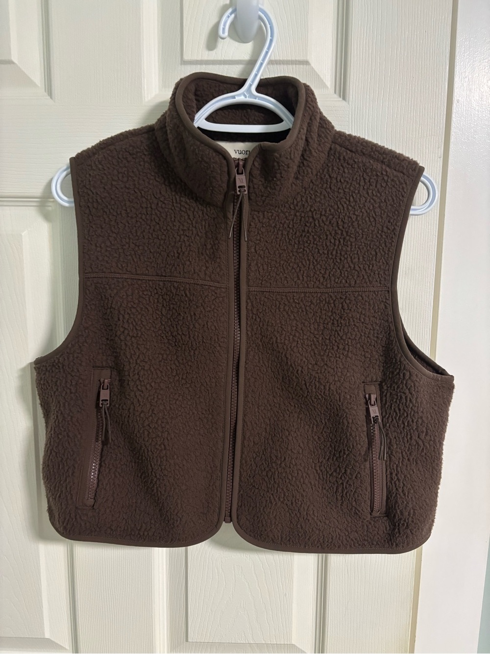 Vuori Chocolate Brown Sherpa Zip-Up Vest